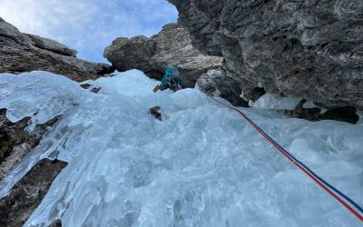 Cima Brenta, 3152m,  „La via che non c’è“ – “Der Weg, den es nicht gibt” WI5+M4